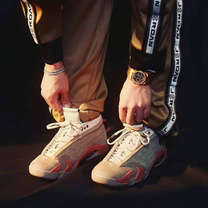 CLOT,AJ14,Air Jordan 14 Low,陈冠 冠希又晒 CLOT x AJ14 Low!铜钱中国结太 6 了吧!