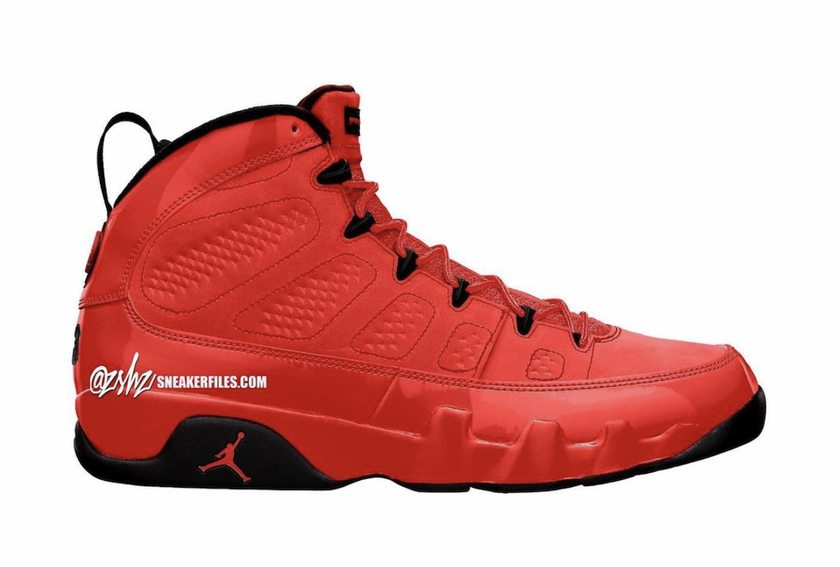 Air Jordan 9 Chile Red CT8019-600 Release Date Mock