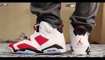 乔丹6—Air Jordan 6 ＂Carmine＂ 胭脂红上脚实拍