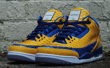 蛇纹质感,定制air jordan 3金州勇士队配色