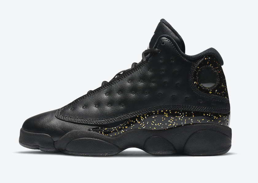 air jordan 13 gs black gold glitter dc9443-007 release date